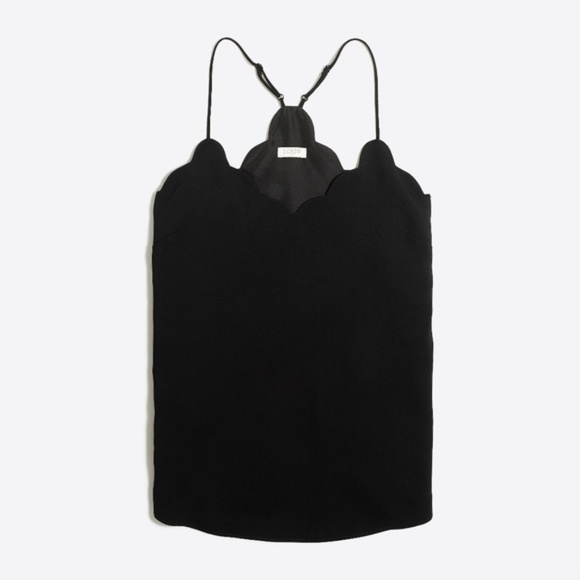 J. Crew Factory Tops - New JCREW Size 20 Scalloped Cami Top in Black